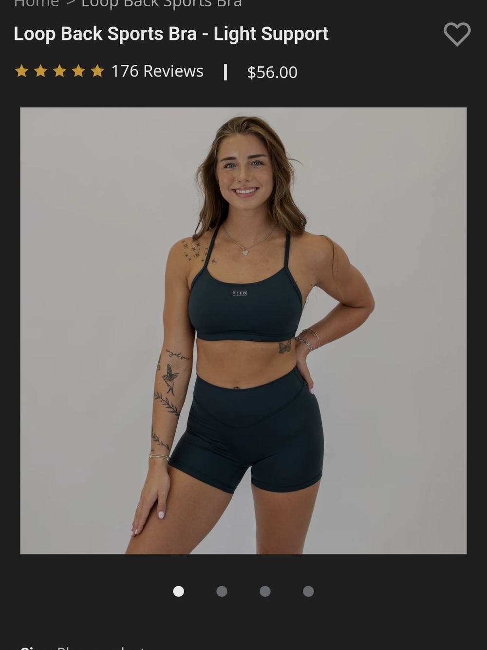 Fleo Loop Back Sports Bra in Deep Teal